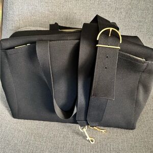 Cuyana Recycled Knit Elegant black tote bag